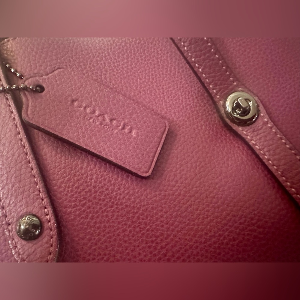 Coach Market Tote in Dark Berry w/ Party Mouse Print Interior - BAFO - Picture 2 of 15